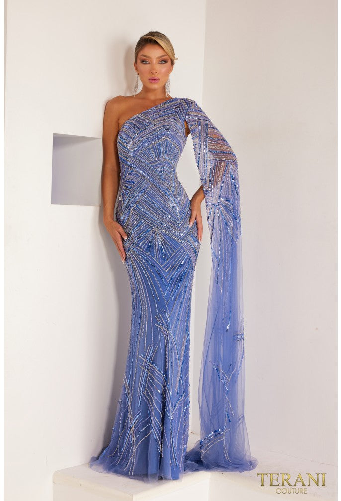 Gorgeous Terani Couture Evening Dress for special occasions. Shop Terani Couture Dresses at NorasBridalBoutiqueNY