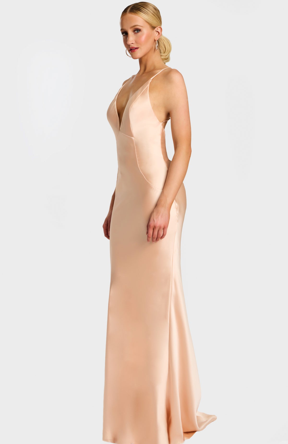 Jovani 42561 Fitted Dress With Deep V-Neck And Crisscross Back