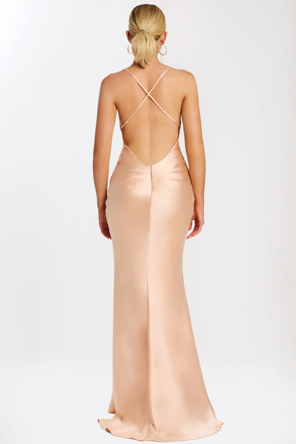Jovani 42561 Fitted Dress With Deep V-Neck And Crisscross Back