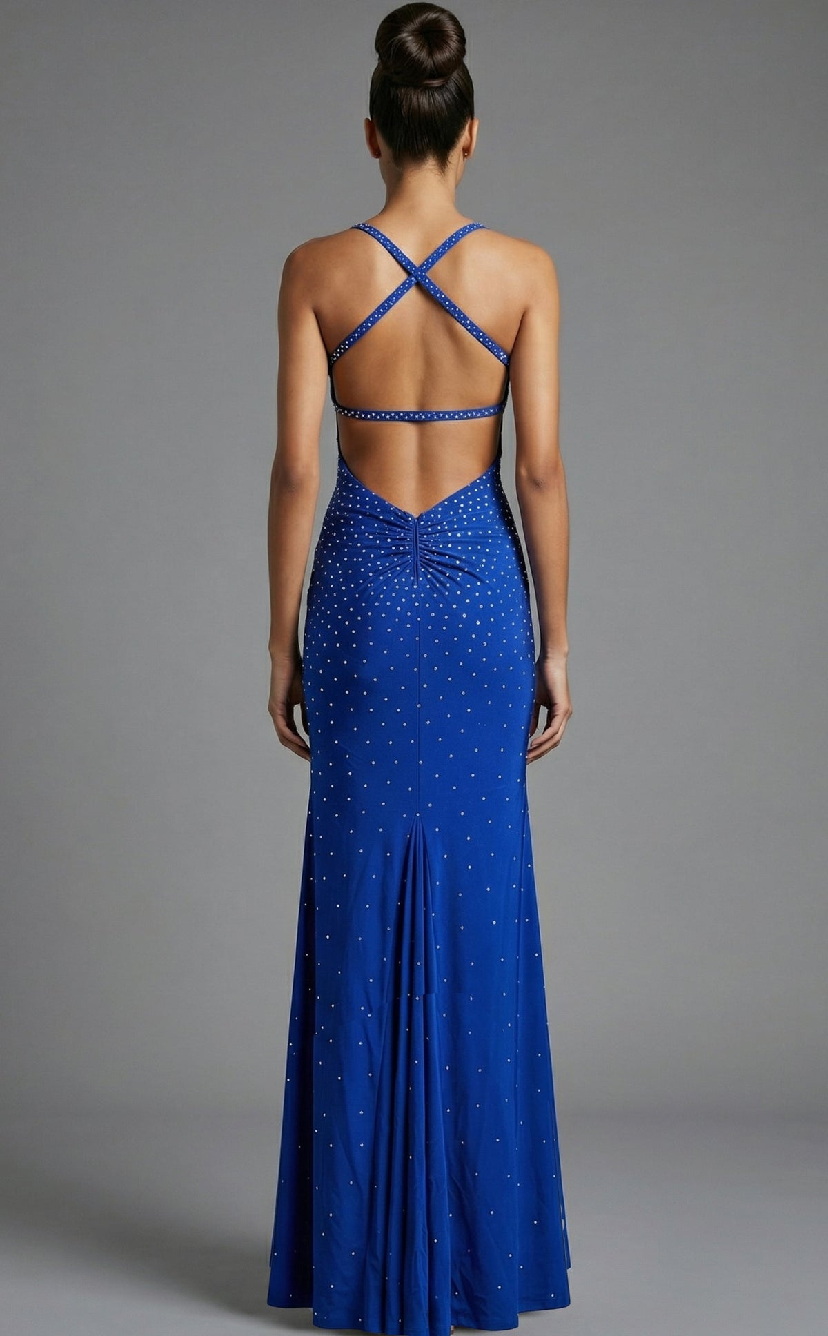 Jovani 48070 Hot Pink Rhinestone Prom Dress With Slit
