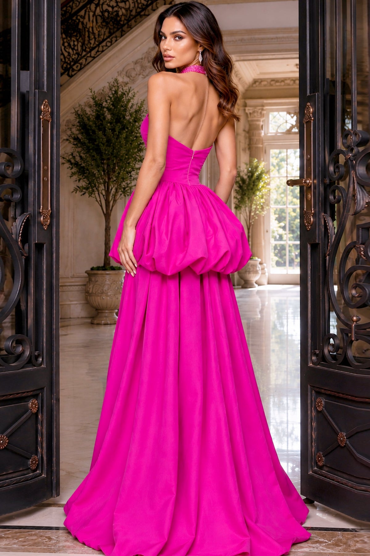 Jovani 53141 Strapless Sweetheart Bubble Peplum Ball Gown