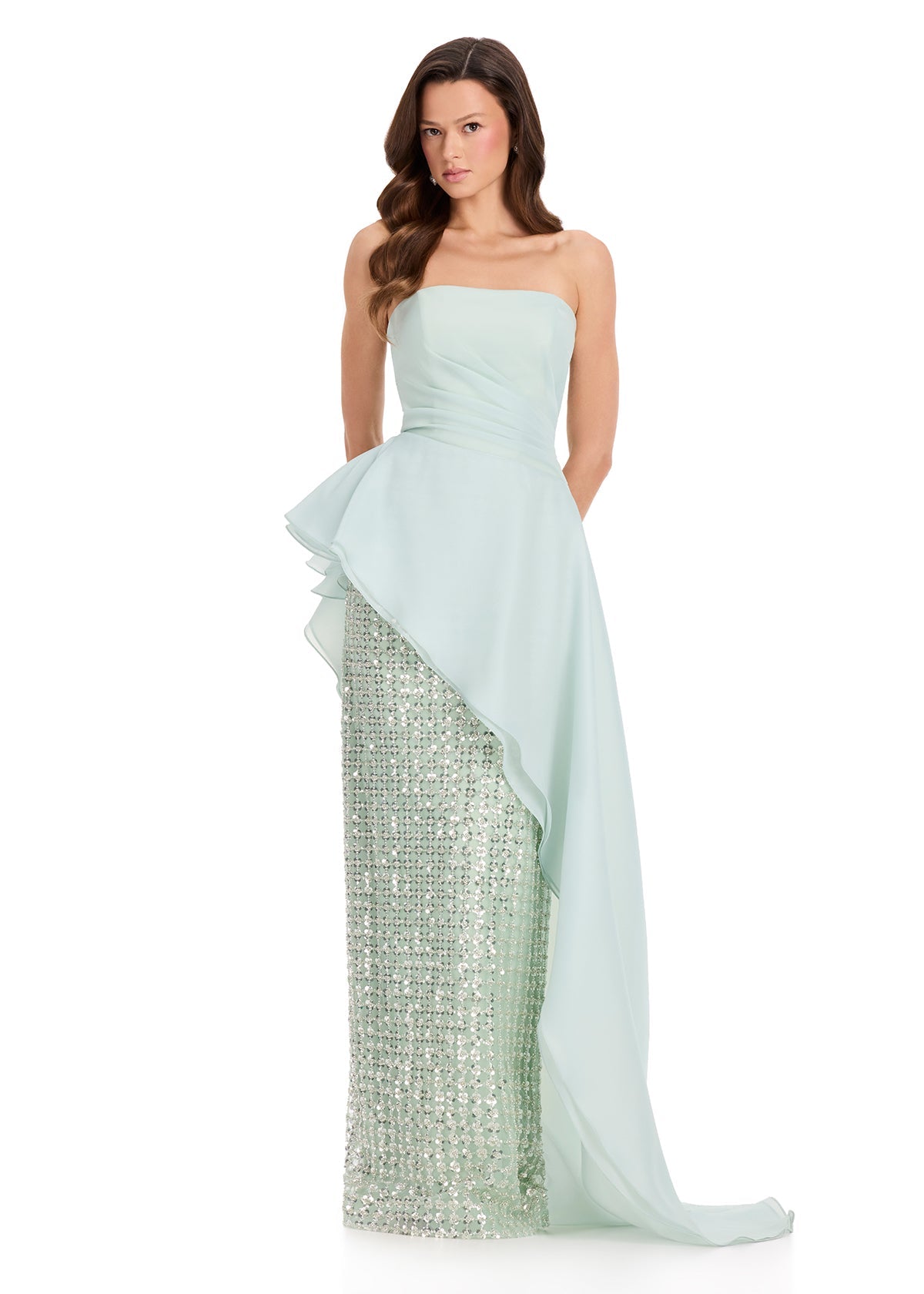 ASHLEYlauren Dresses 0 / Sage ASHLEYlauren E12375