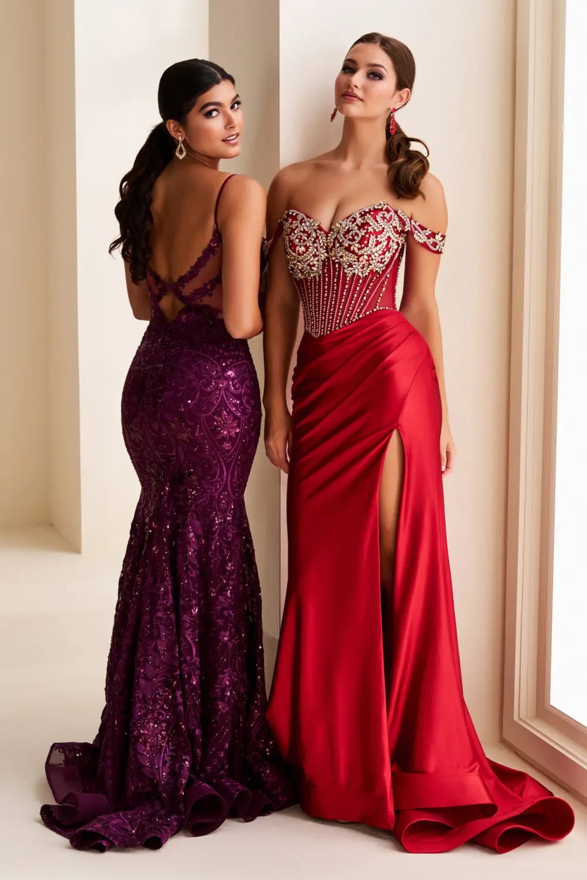 Ellie Wilde EW37204 Plum Mermaid prom dress