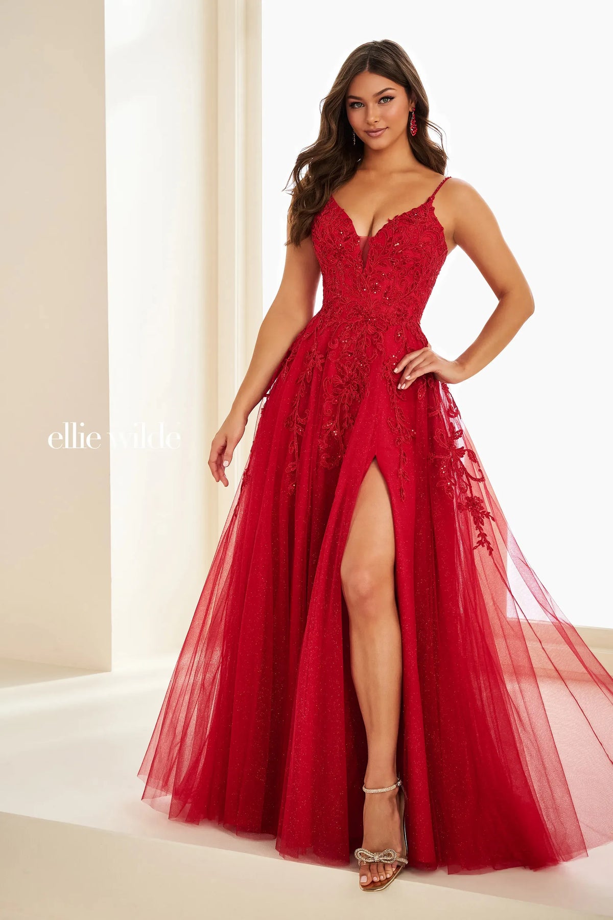 Ellie Wilde Prom Dress Dark Red / 00 Ellie Wilde EW37214