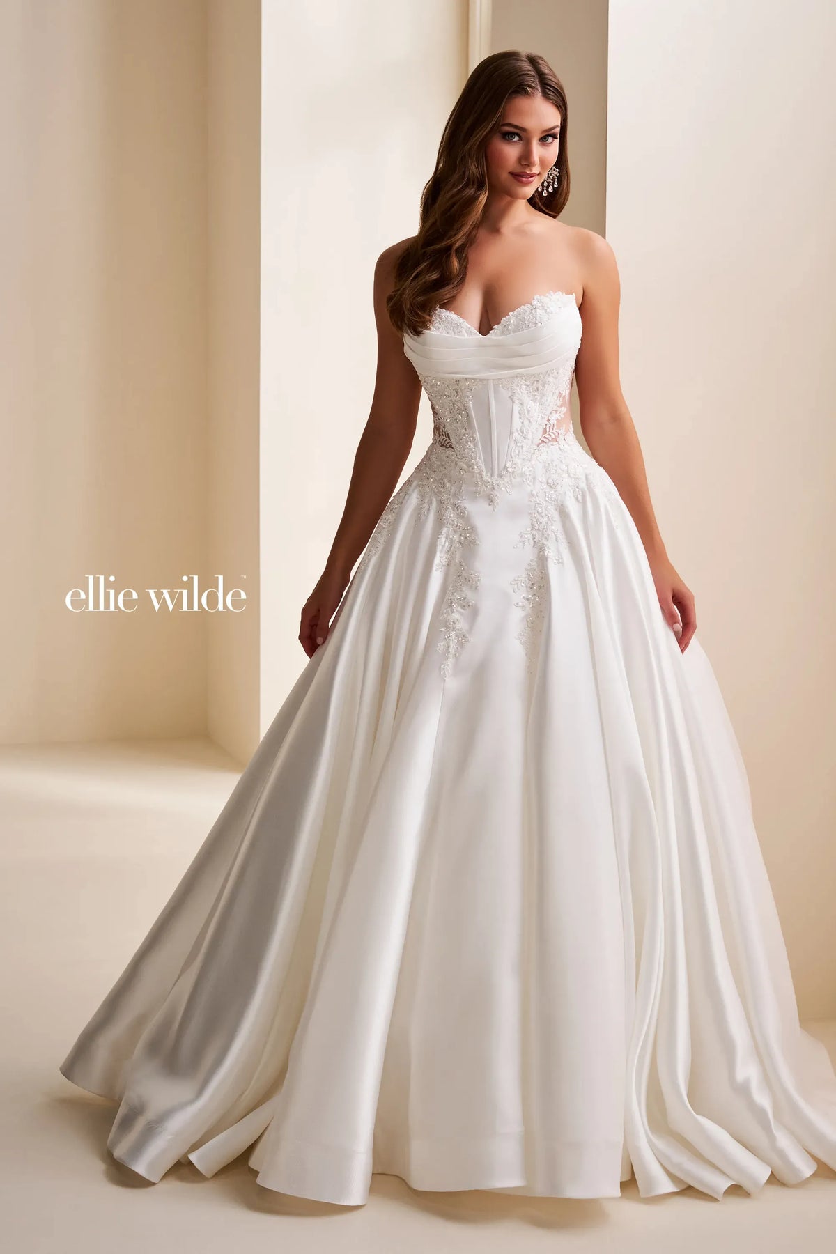 Ellie Wilde Prom Dress Diamond White / 00 Ellie Wilde EW37082