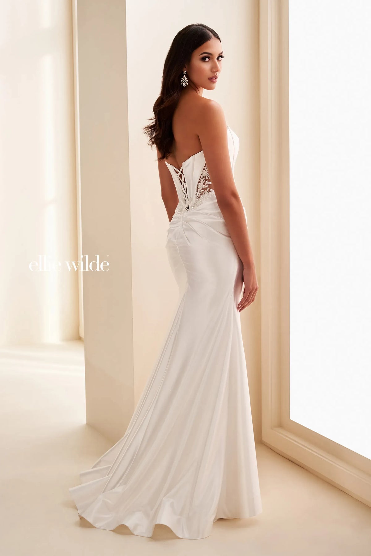 Ellie Wilde Prom Dress Diamond White / 00 Ellie Wilde EW37084