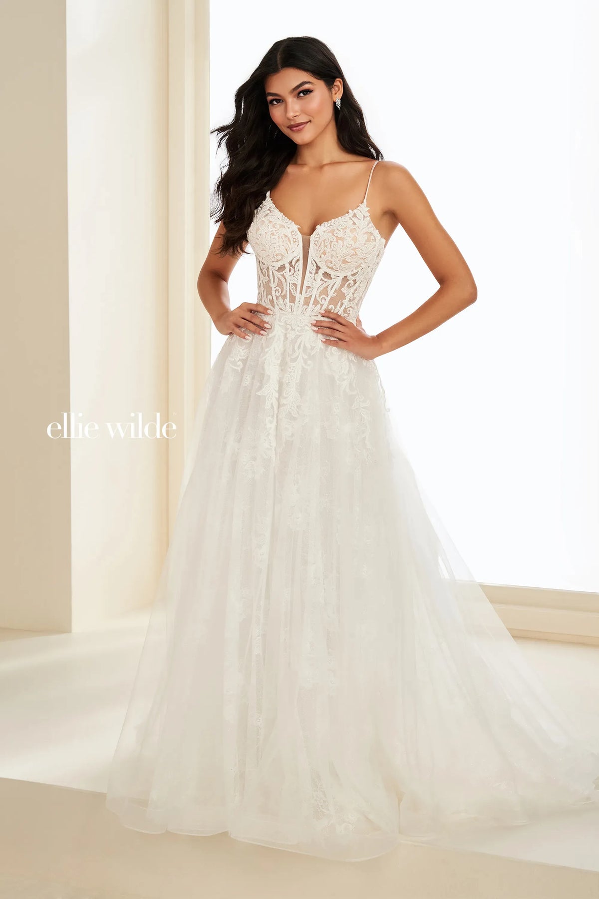 Ellie Wilde Prom Dress Diamond White / 00 Ellie Wilde EW37210