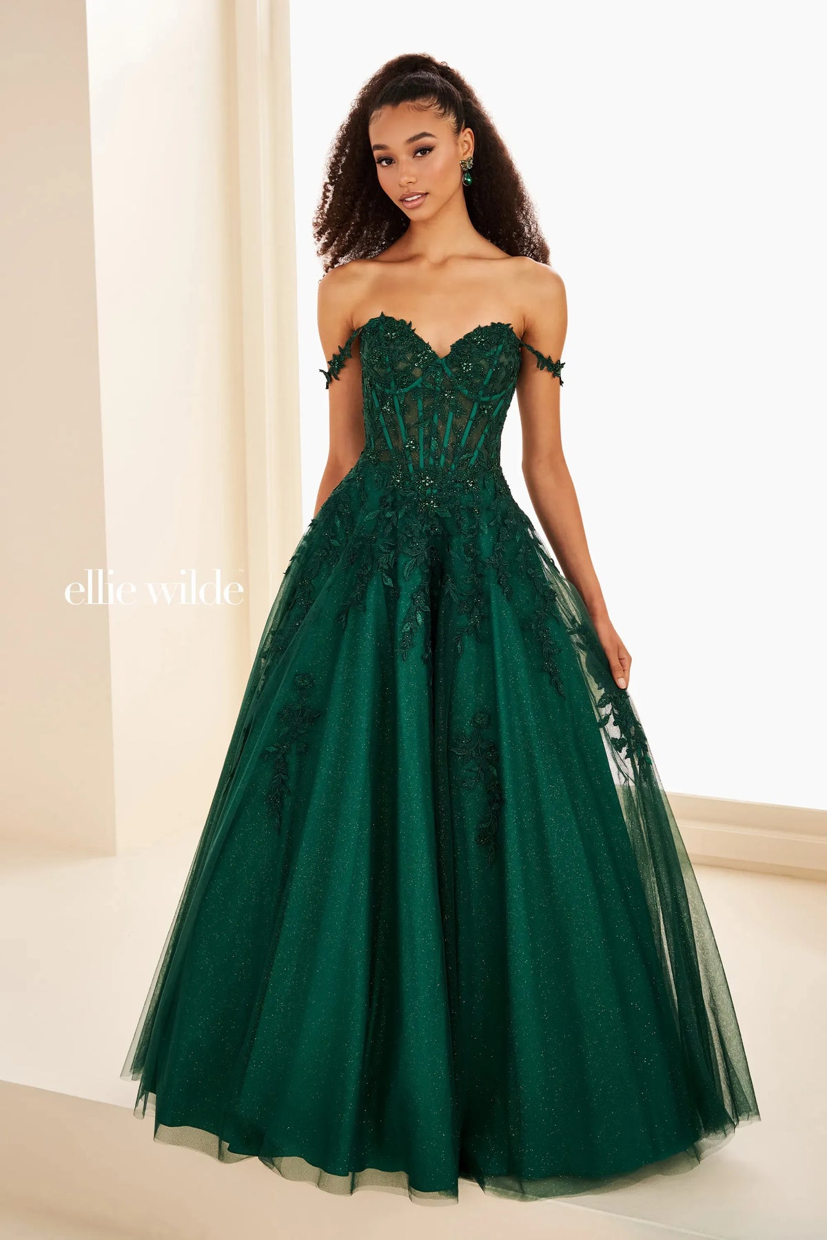 Ellie Wilde Prom Dress Emerald / 00 Ellie Wilde EW37028