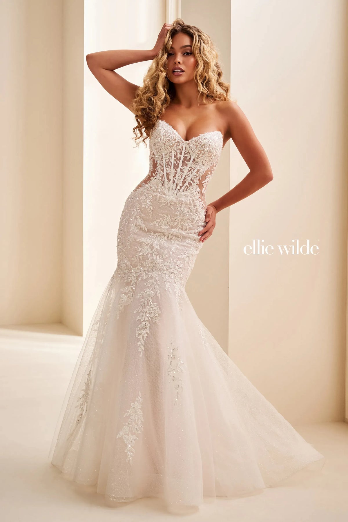Ellie Wilde Prom Dress Ivory/Petal / 00 Ellie Wilde EW37085