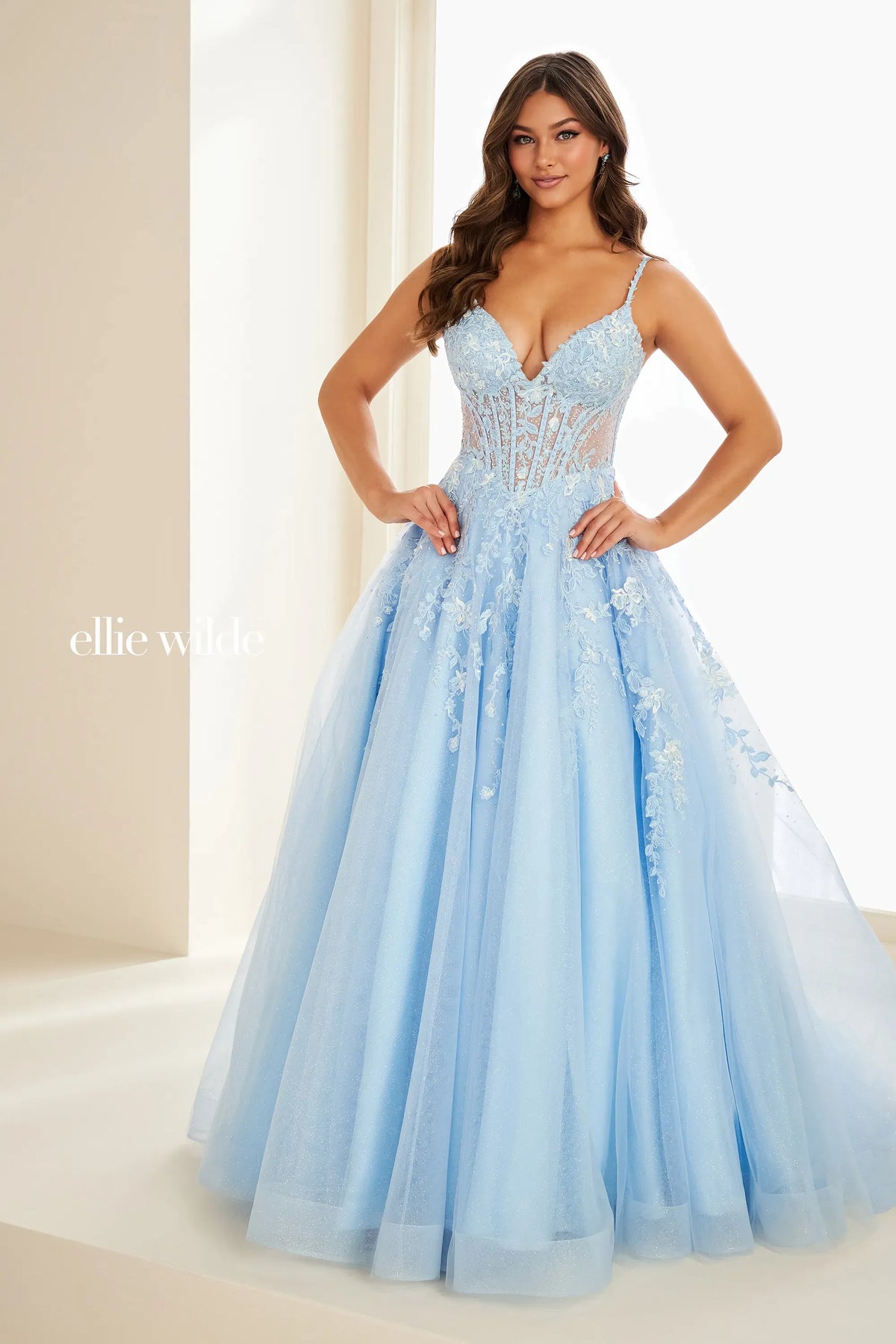 Ellie Wilde Prom Dress Light Blue / 00 Ellie Wilde EW37218