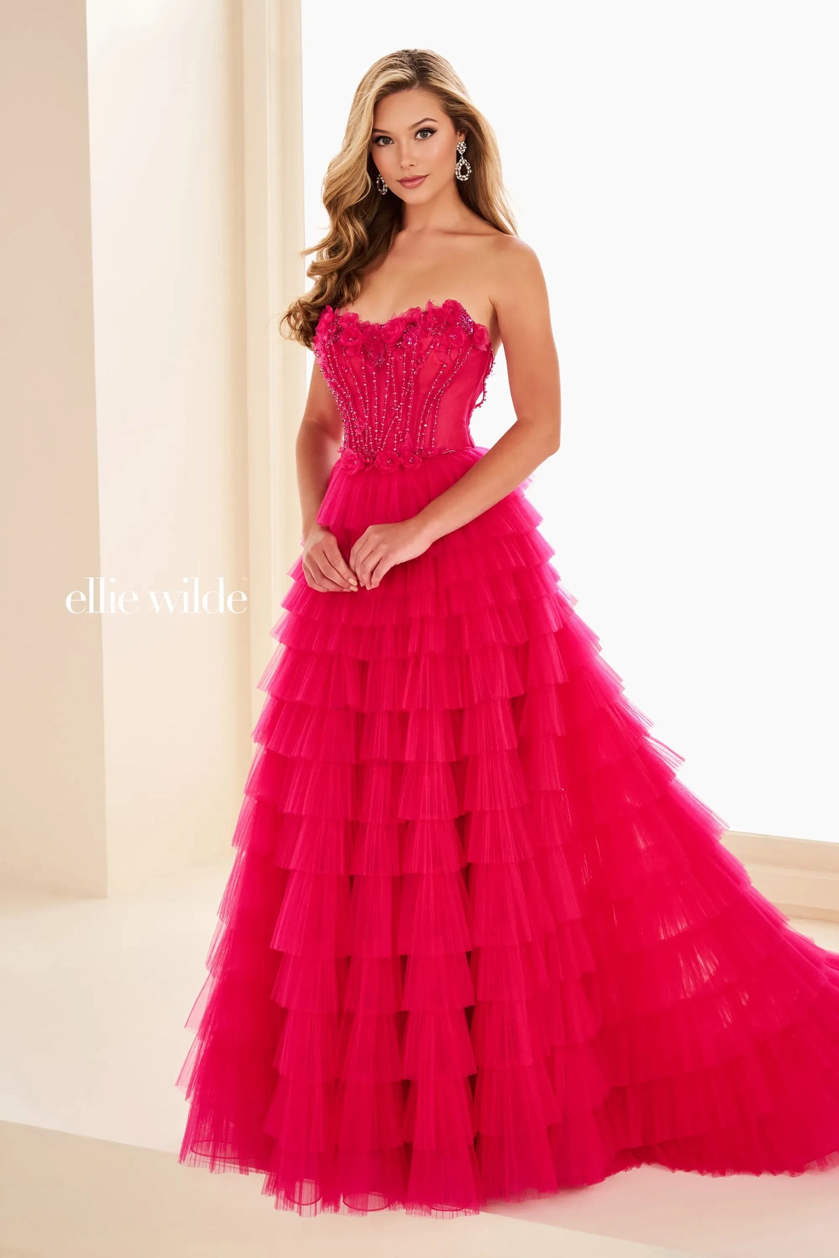 Ellie Wilde Prom Dress Magenta / 00 Ellie Wilde EW37026