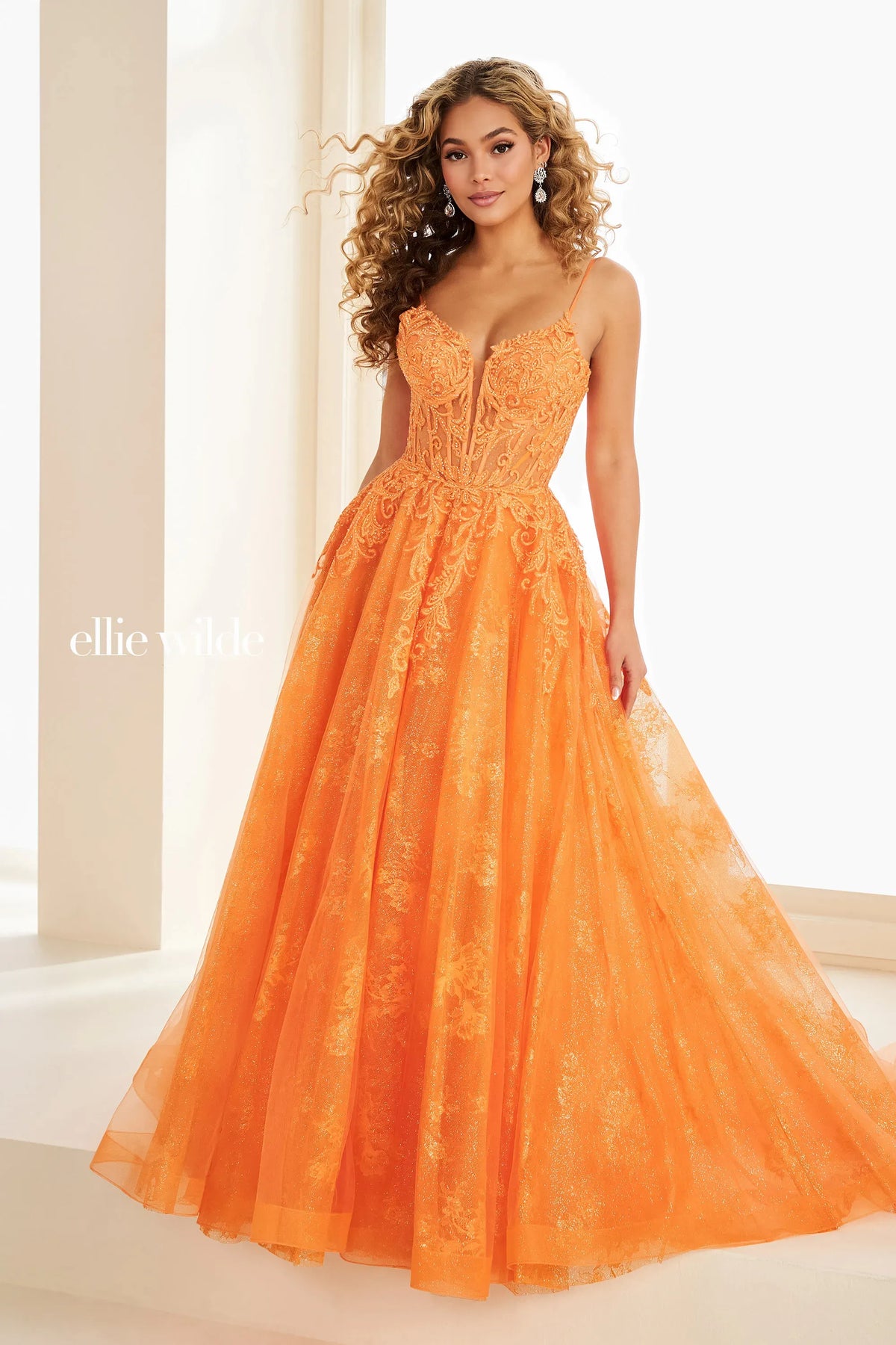 Ellie Wilde Prom Dress Orange / 00 Ellie Wilde EW37210