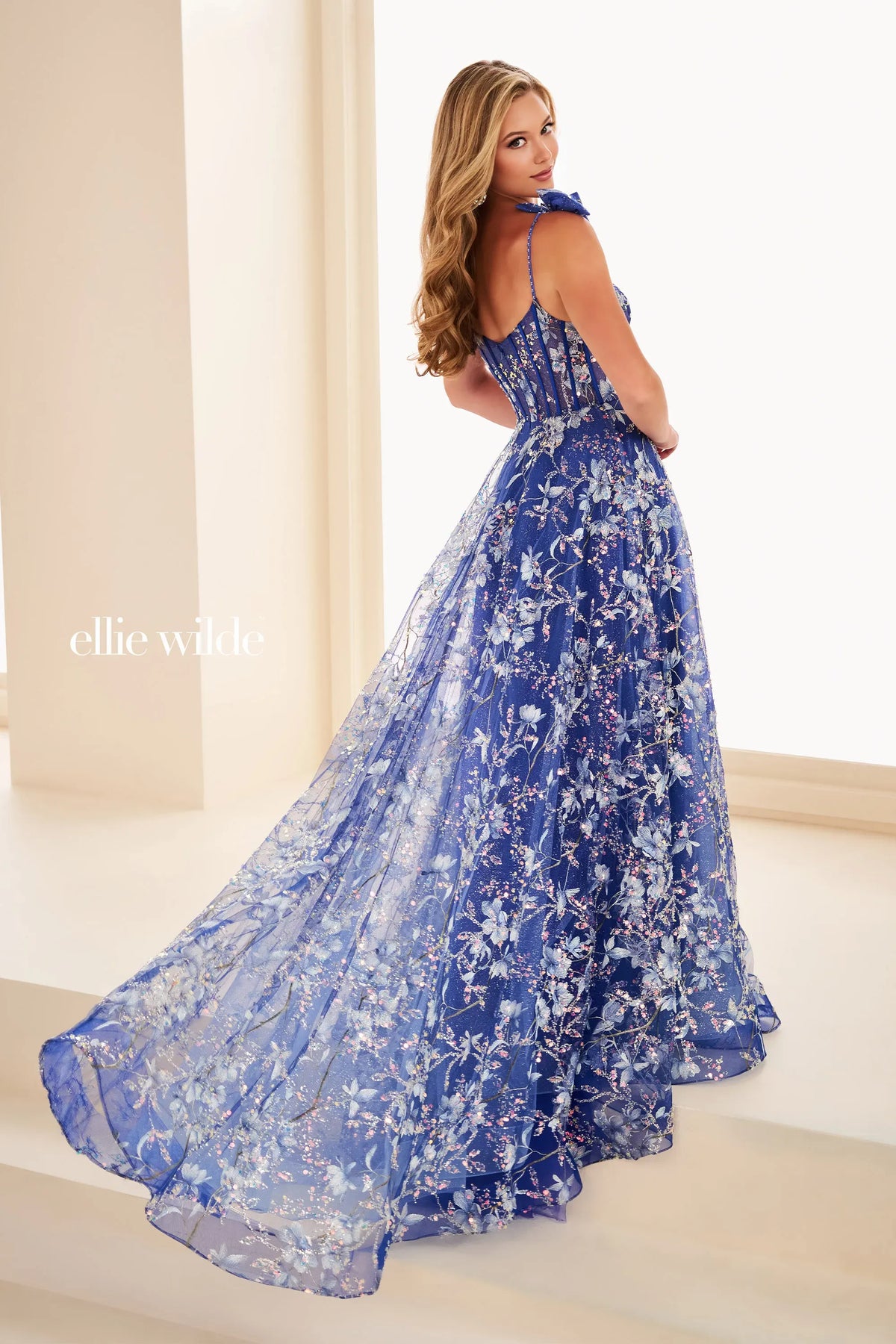 Ellie Wilde Prom Dress Royal Blue/Multi / 00 Ellie Wilde EW37020