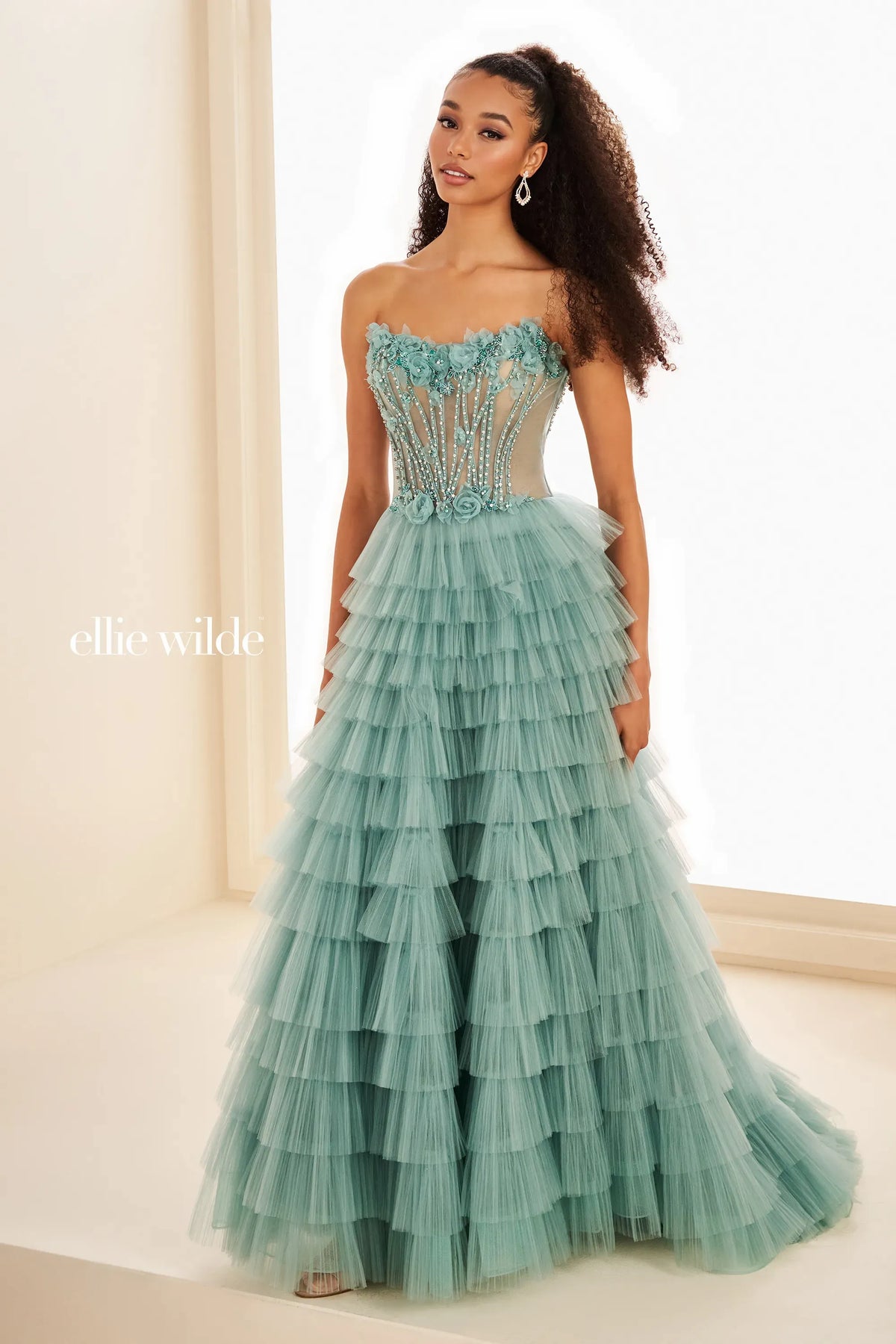 Ellie Wilde Prom Dress Sea Mist / 00 Ellie Wilde EW37026