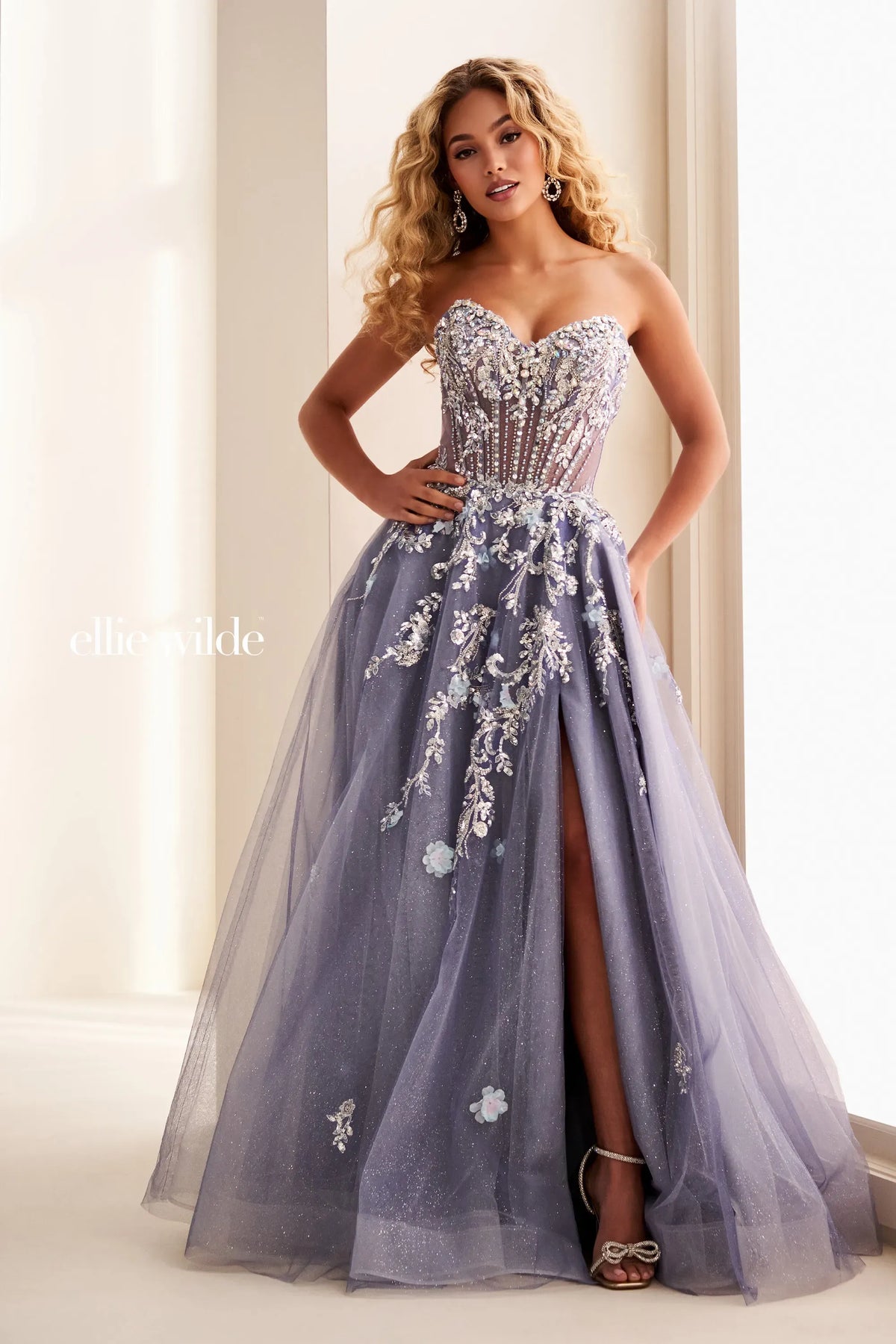 Ellie Wilde Prom Dress Slate / 00 Ellie Wilde EW37119