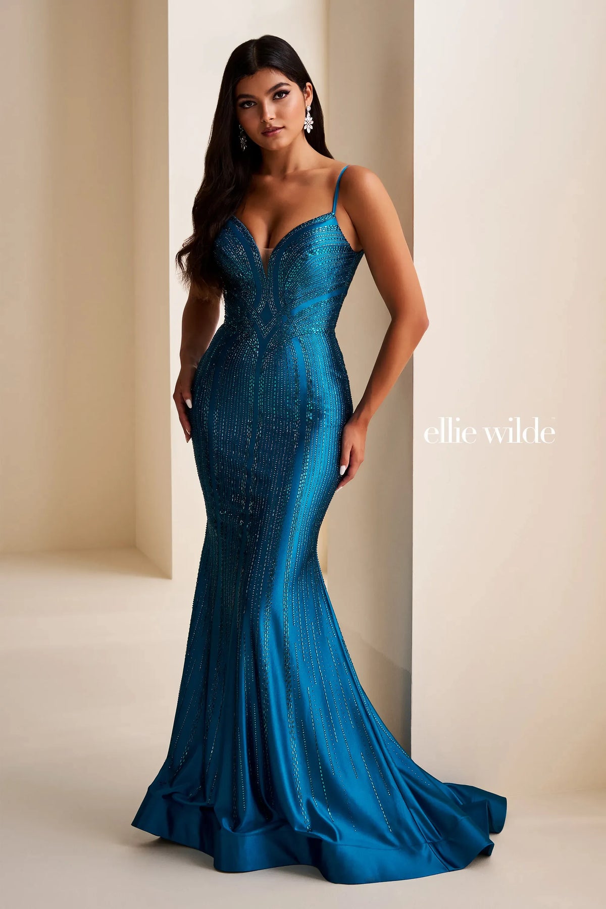 Ellie Wilde Prom Dress Teal / 00 Ellie Wilde EW37101