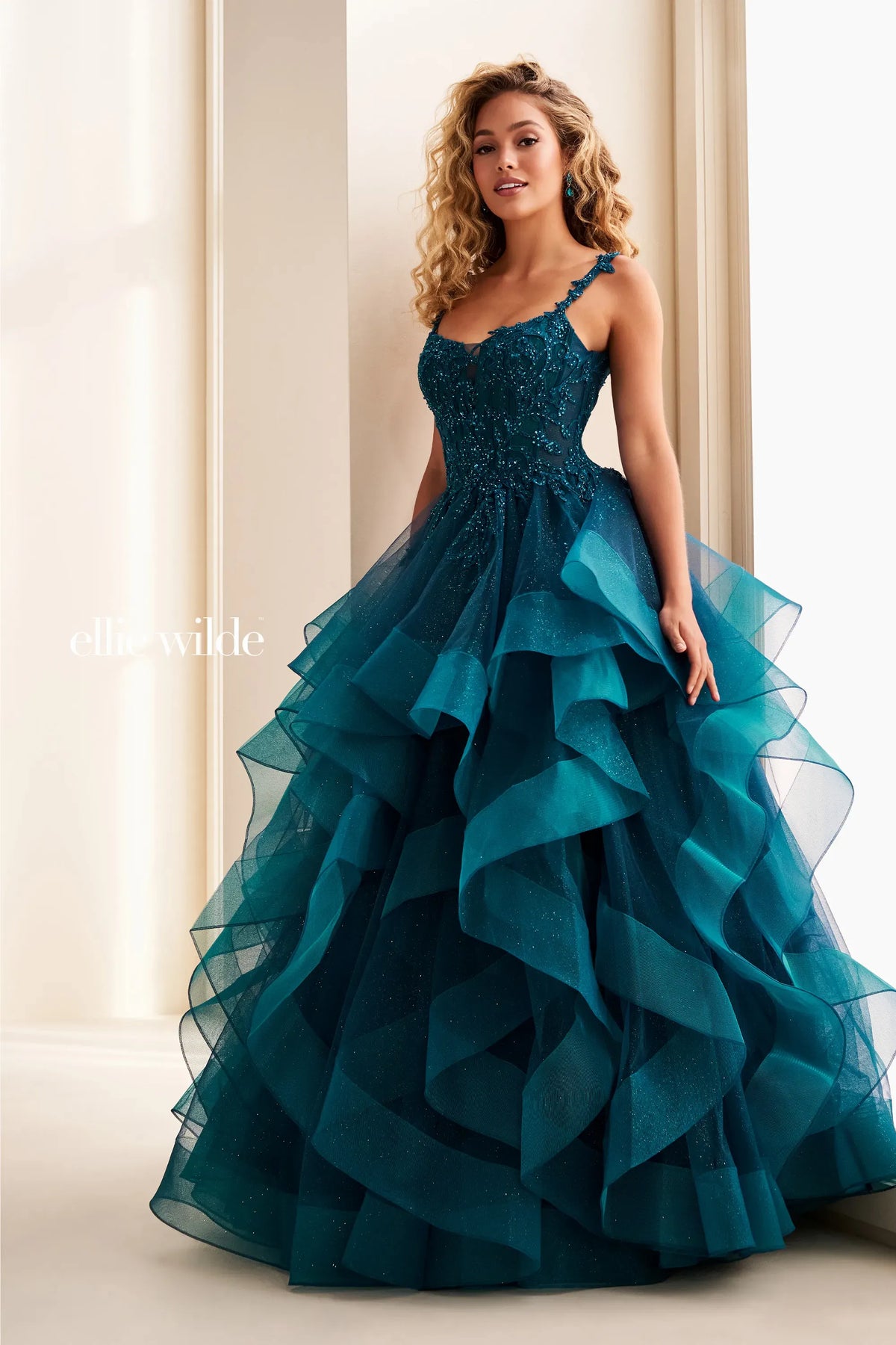 Ellie Wilde Prom Dress Teal / 00 Ellie Wilde EW37128