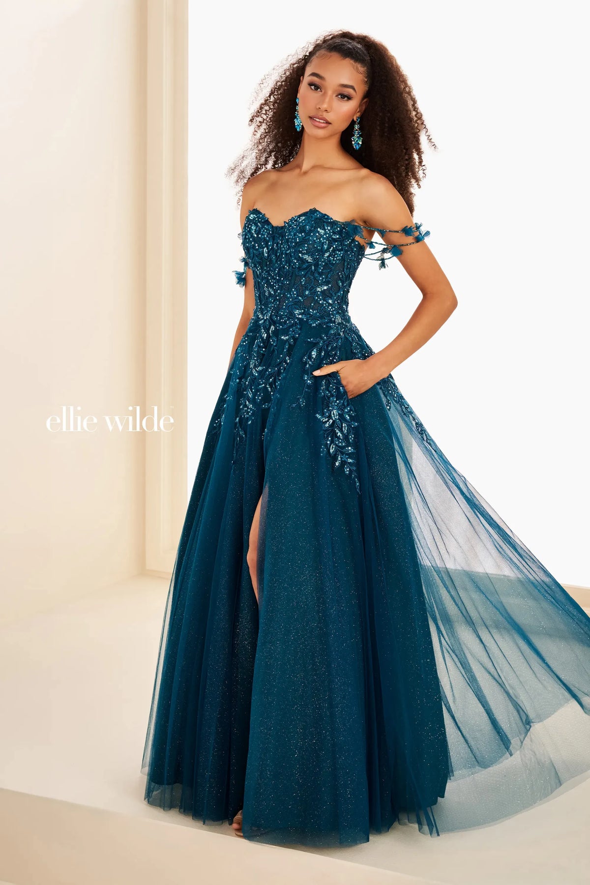 Ellie Wilde Prom Dress Teal / 00 Ellie Wilde EW37208