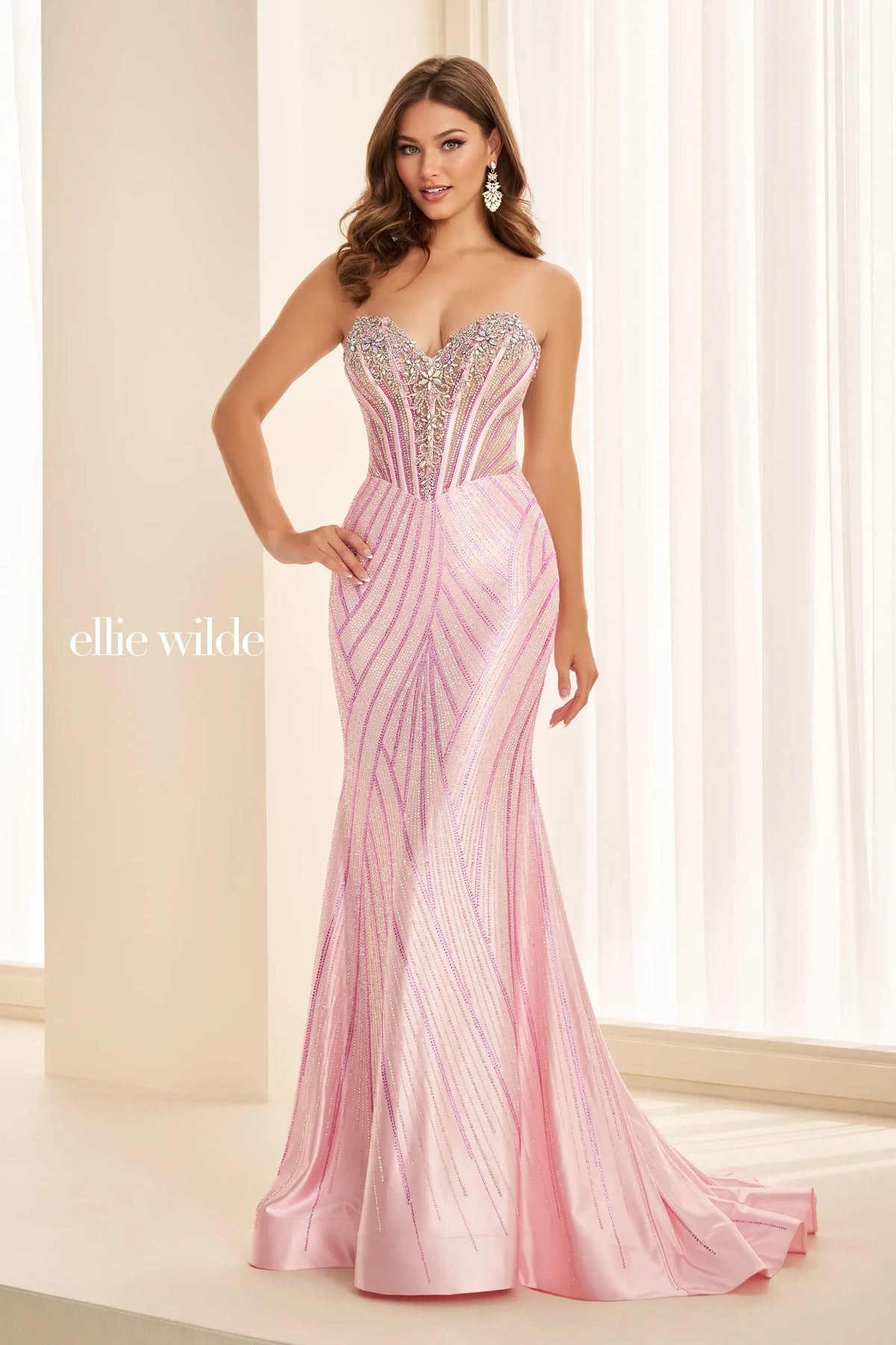 Ellie Wilde Prom Dress Sakura Pink Ellie Wilde EW38029