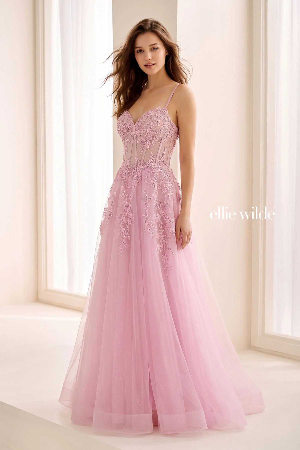 Ellie Wilde Prom Dress Light Pink Ellie Wilde EW38072