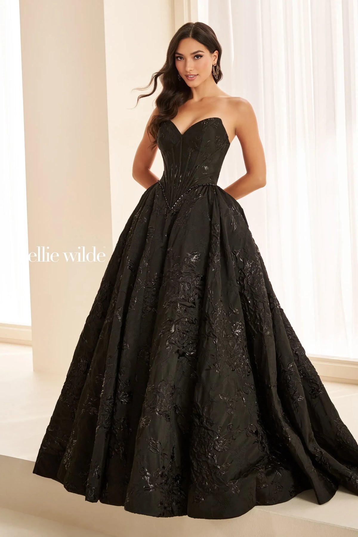 Ellie Wilde Prom Dress Black Ellie Wilde EW38100