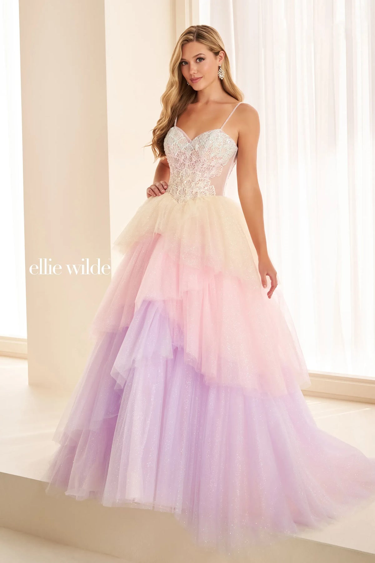 Ellie Wilde Prom Dress Rainbow Sorbet Ellie Wilde EW38134