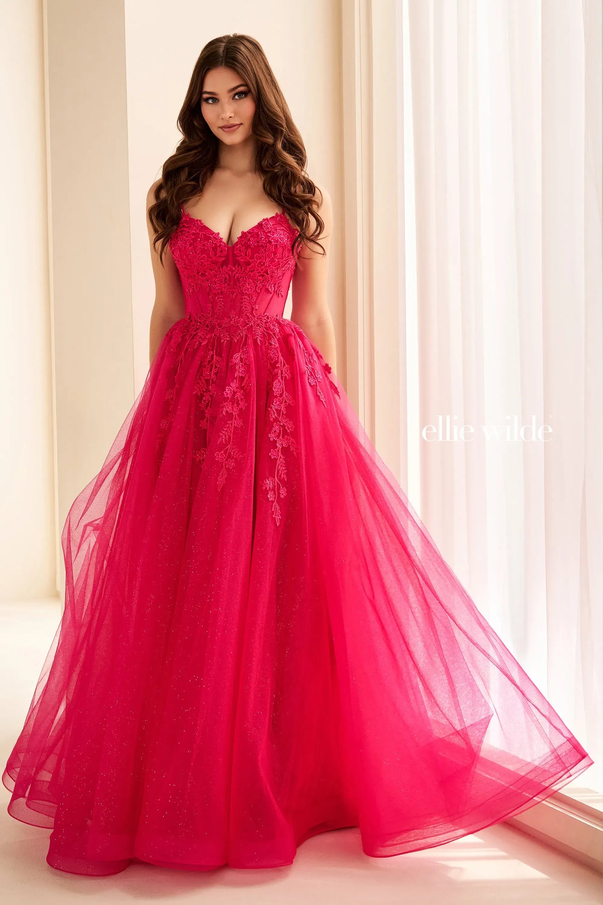 Ellie Wilde Prom Dress Magenta Ellie Wilde EW38217