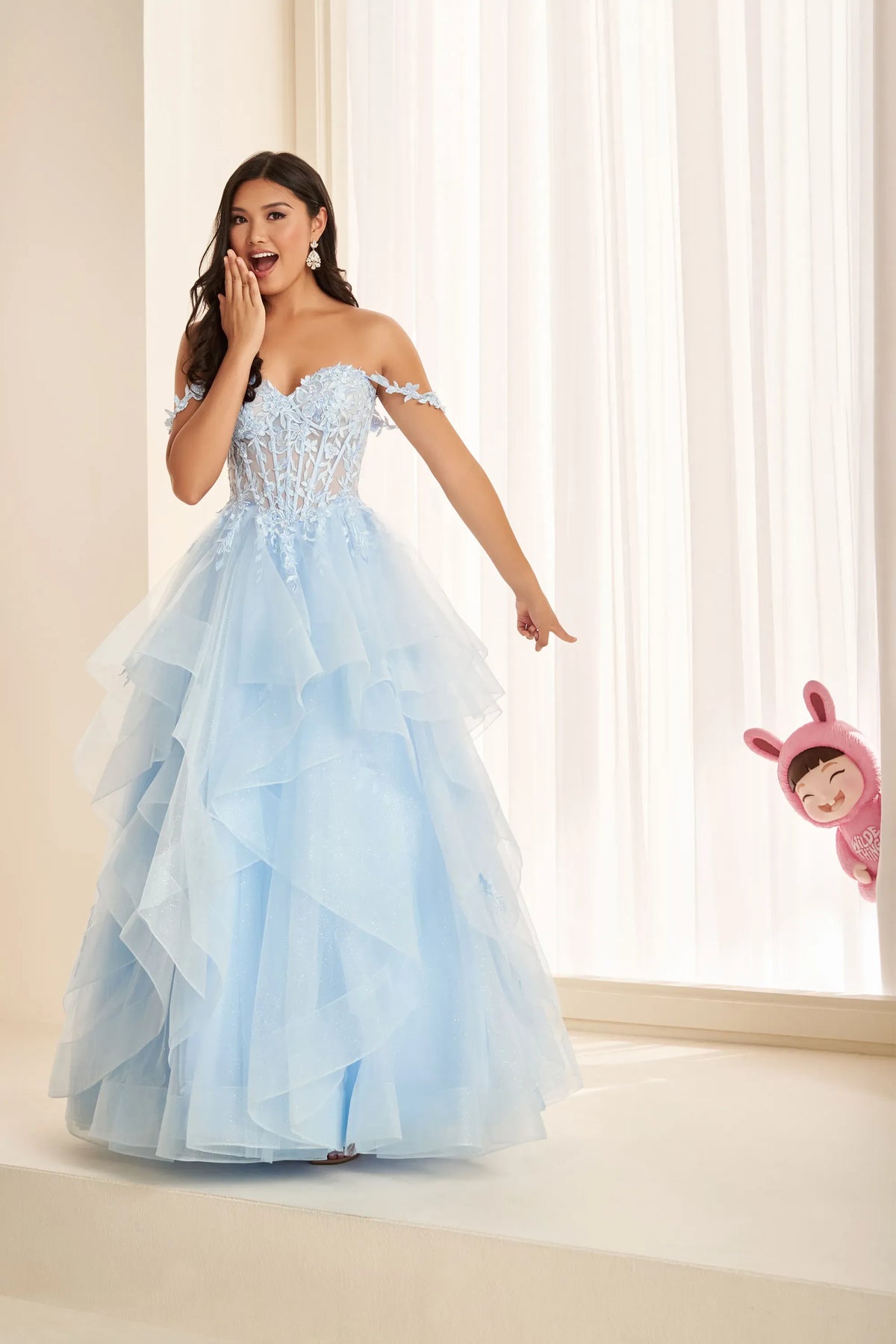 Ellie Wilde Prom Dress Light Blue Ellie Wilde EW38220