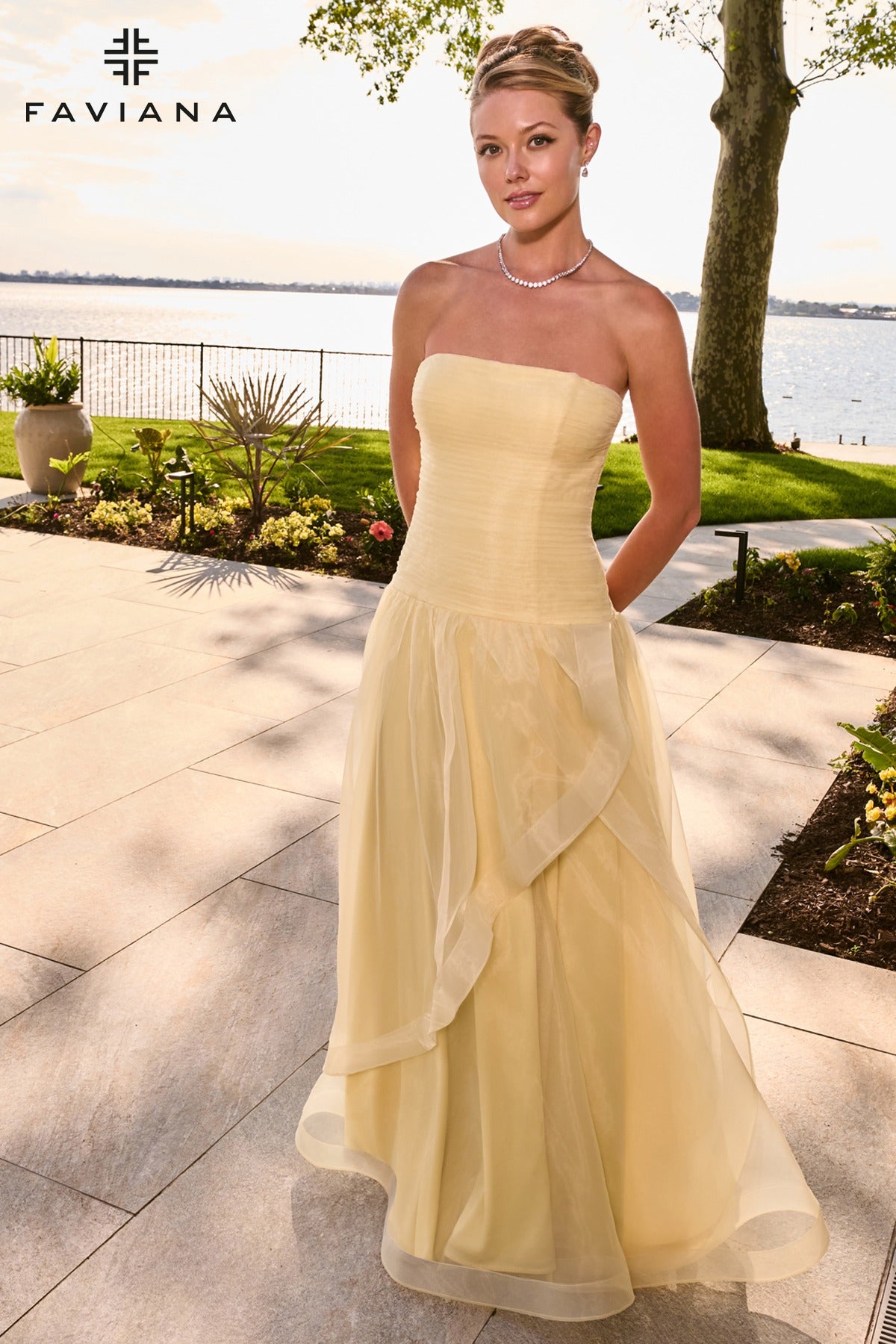 Faviana Prom Dress 00 / Butter Yellow Faviana 11668 Dress