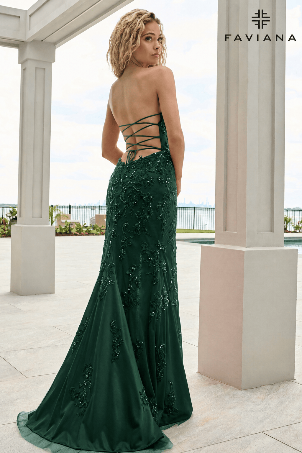 Faviana Prom Dress 00 / Dark Hunter Green Faviana 11654 Dress