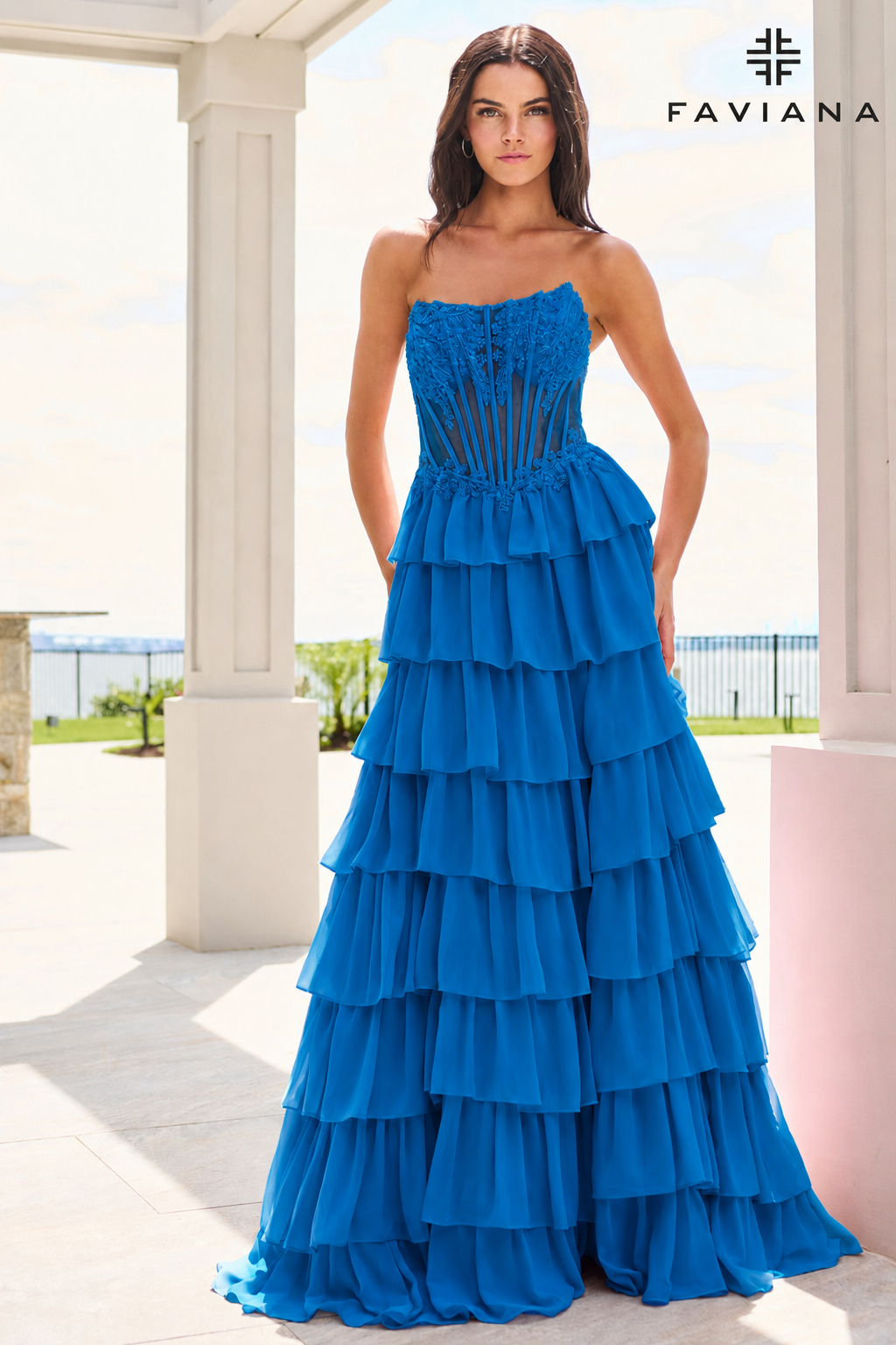 Faviana Prom Dress 00 / Ink Blue Faviana 11629 Dress