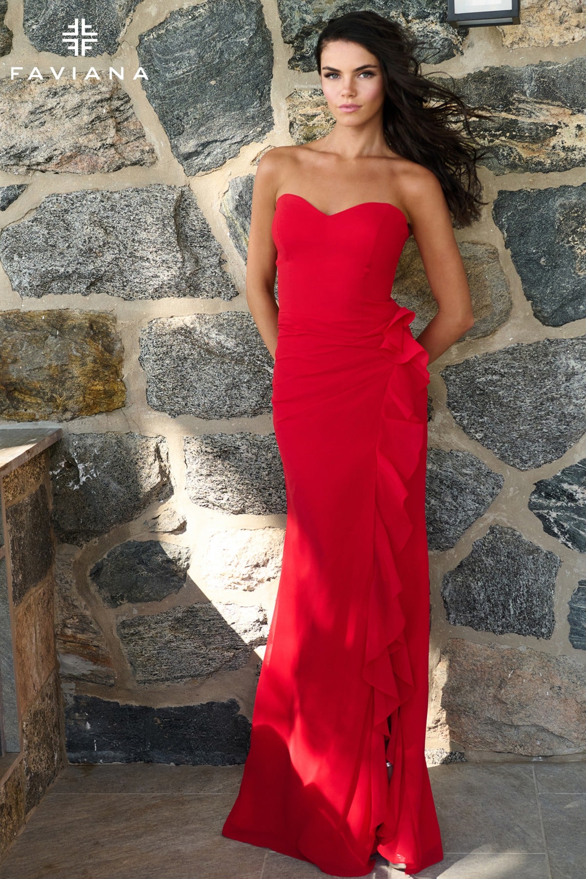 Faviana Prom Dress 00 / Red Faviana 11673 Dress