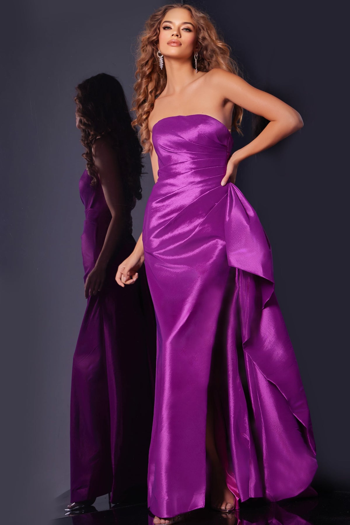 Jovani 36854 Strapless gown with pleated bodice