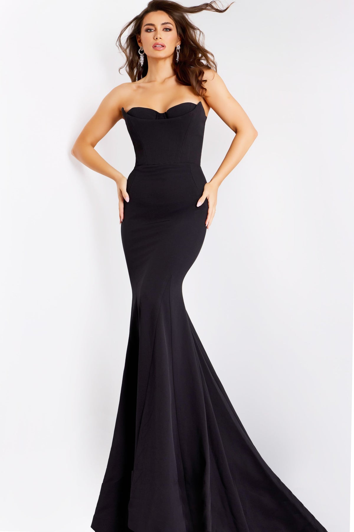 Jovani 38974 Strapless Mermaid Gown With Structured Bodice