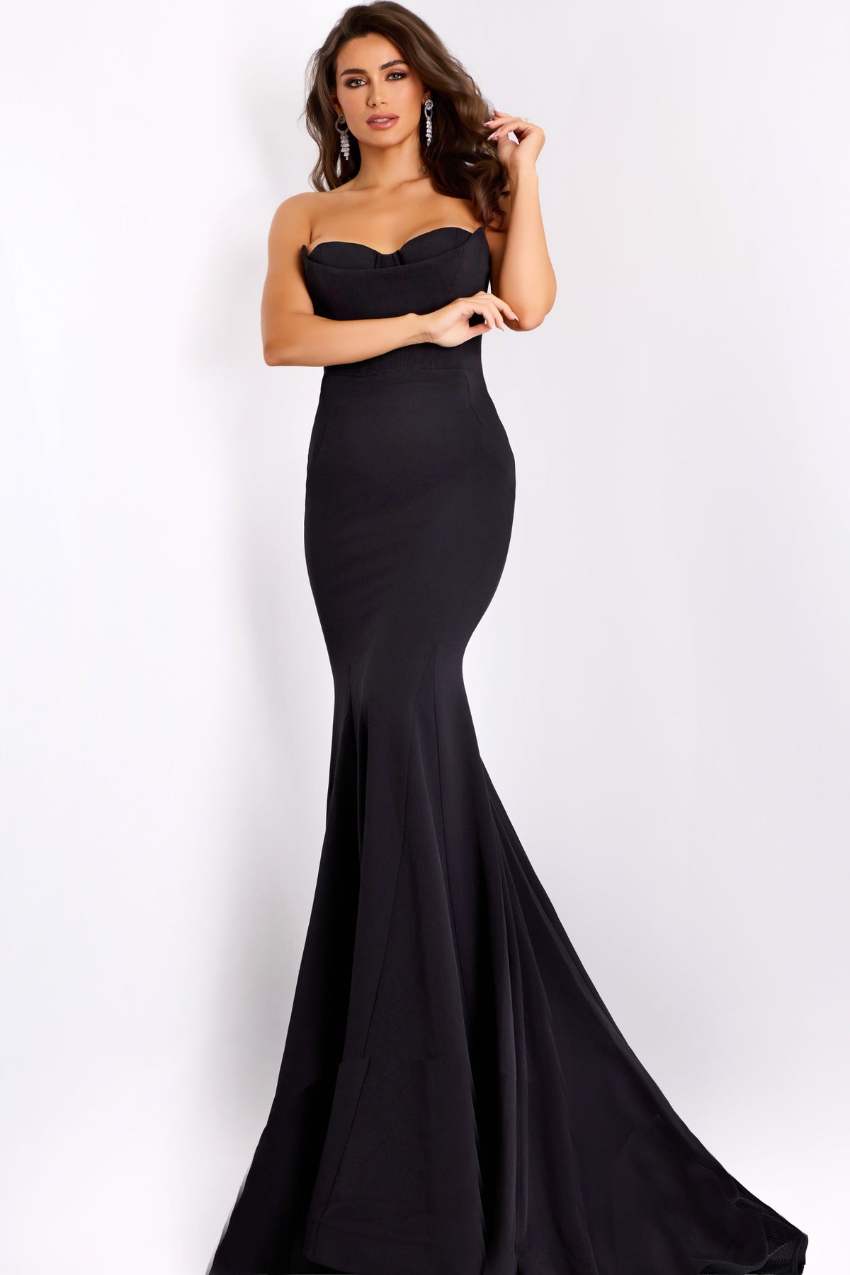 Jovani 38974 Strapless Mermaid Gown With Structured Bodice
