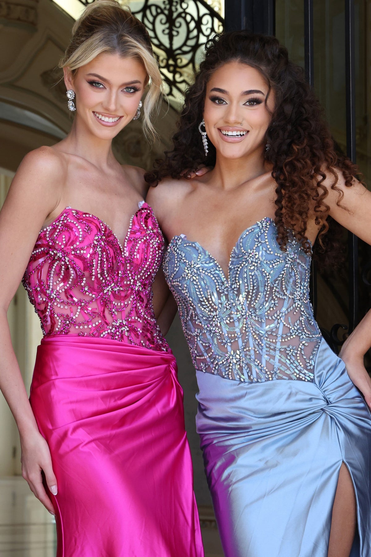 Jovani 43417 Embellished Corset Satin Mermaid Gown