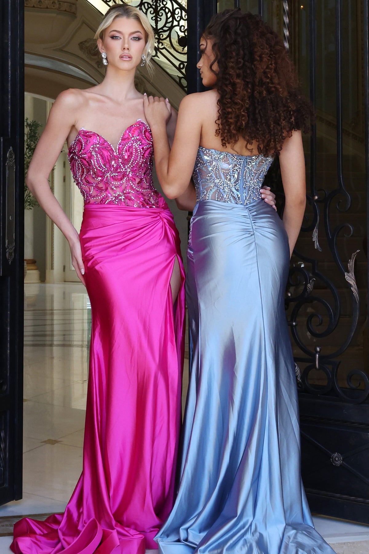 Jovani 43417 Embellished Corset Satin Mermaid Gown