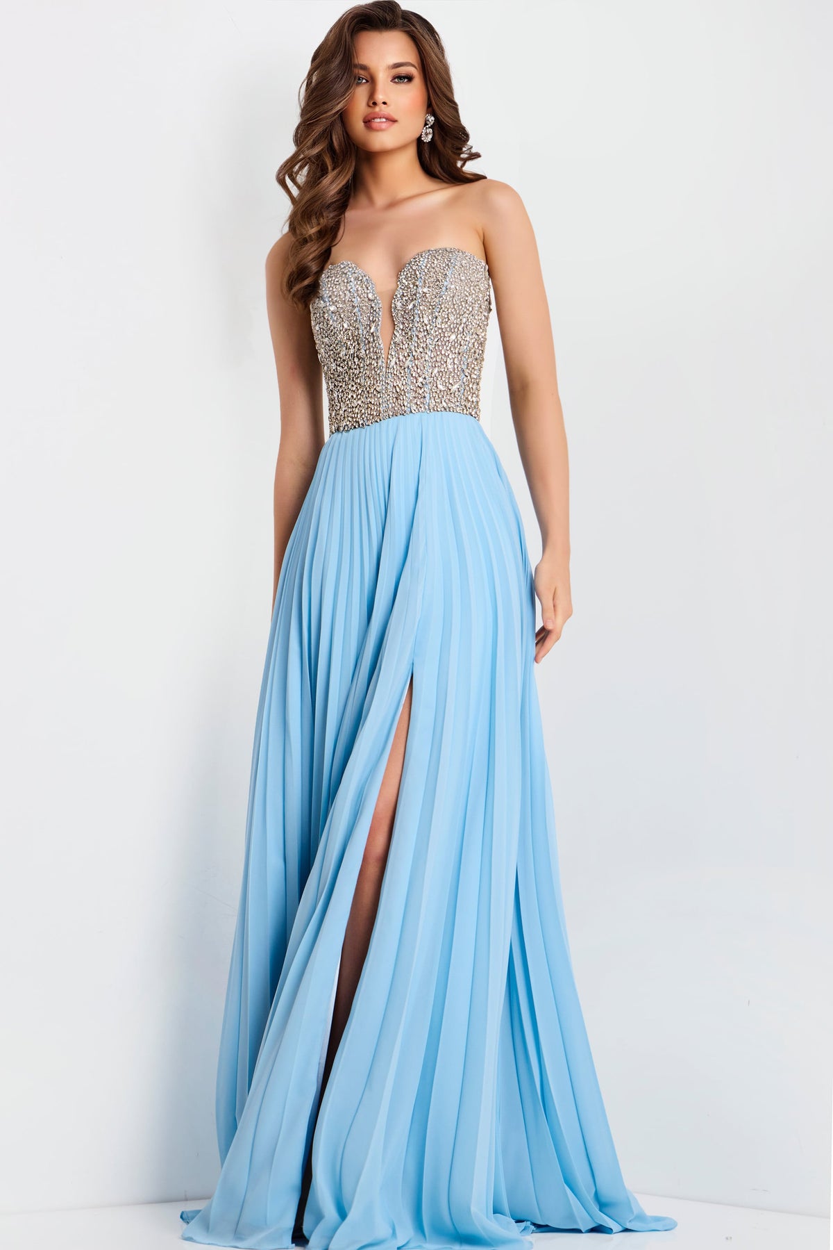 Jovani 44358 Strapless Beaded Sweetheart A Line Gown
