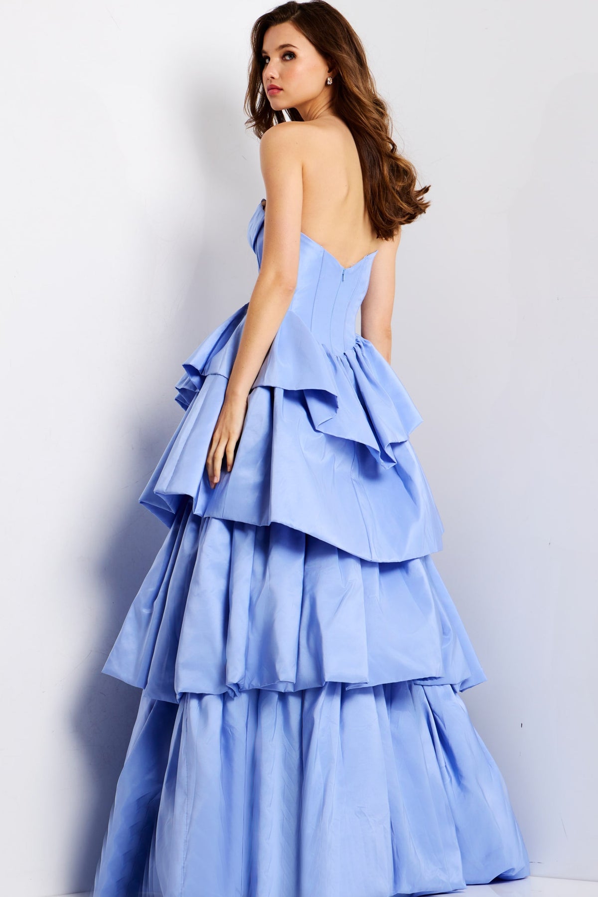 Jovani 45111 Dramatic Tiered Taffeta Corset Ball Gown