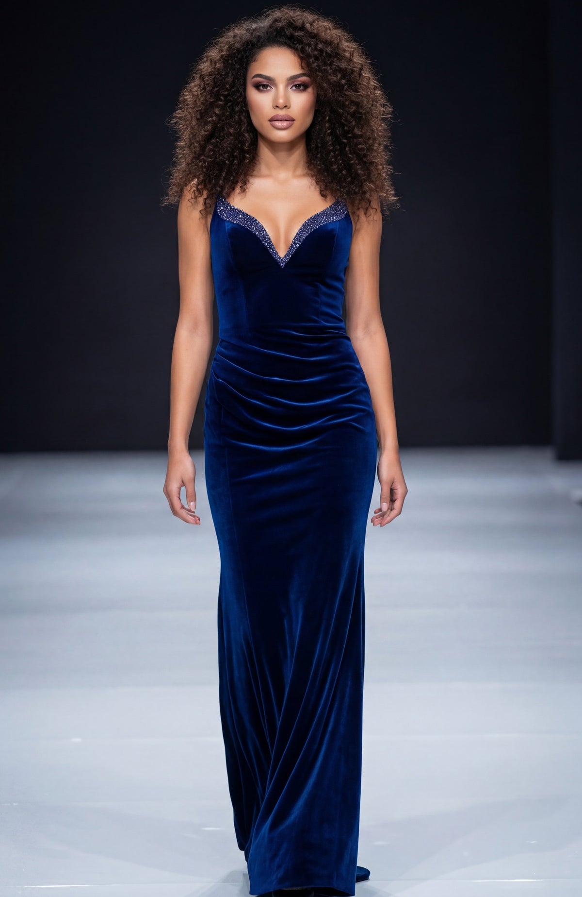 Jovani 45479 Strapless Velvet Gown with Sweetheart Neckline