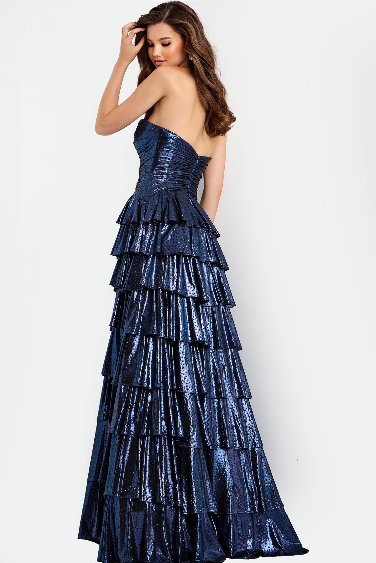 Jovani 47742 Strapless Sweetheart Tiered A-Line Gown