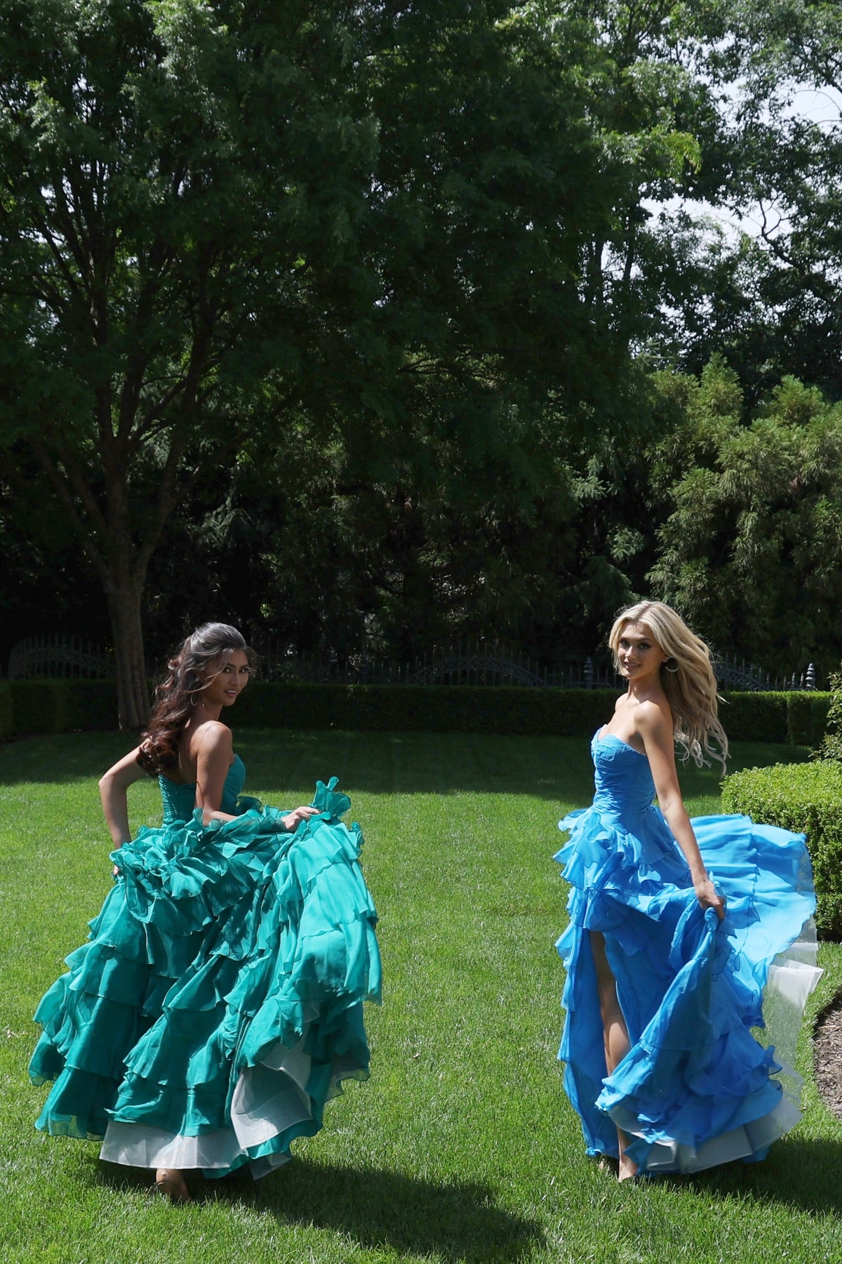 Jovani 47743 Strapless Tiered Ruffle Gown with Knotted Bodice