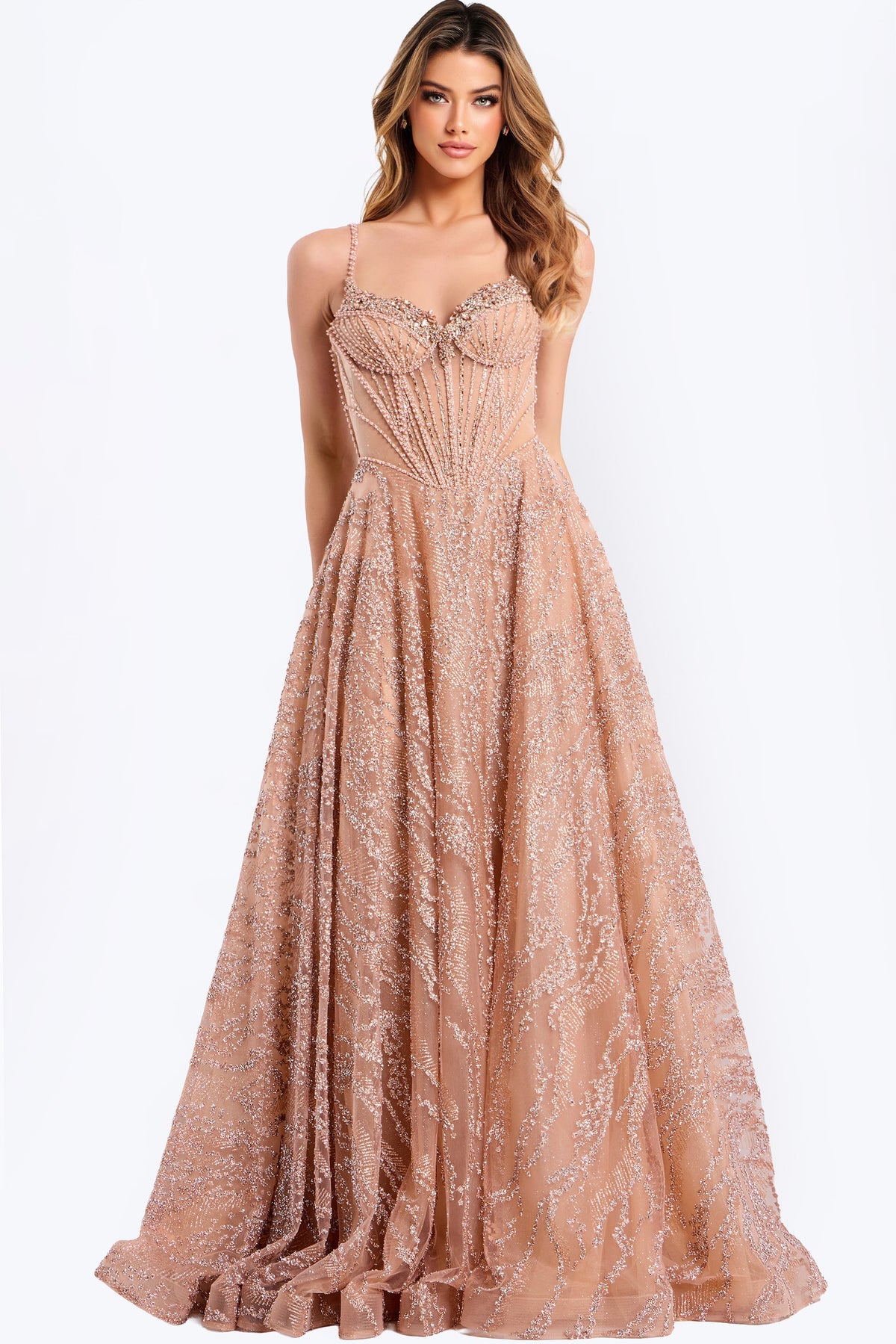 Jovani 48365 Beaded Dress With Corset Bodice