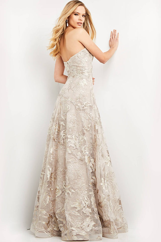 Jovani Evening Dress Jovani 05019 Off the Shoulder A Line Evening Dress