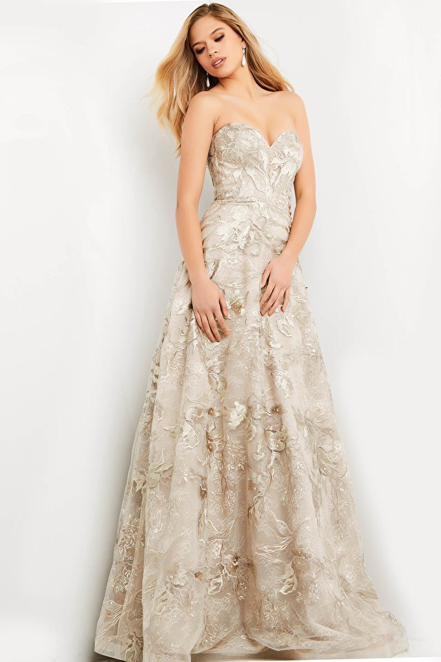 Jovani Evening Dress Jovani 05019 Off the Shoulder A Line Evening Dress
