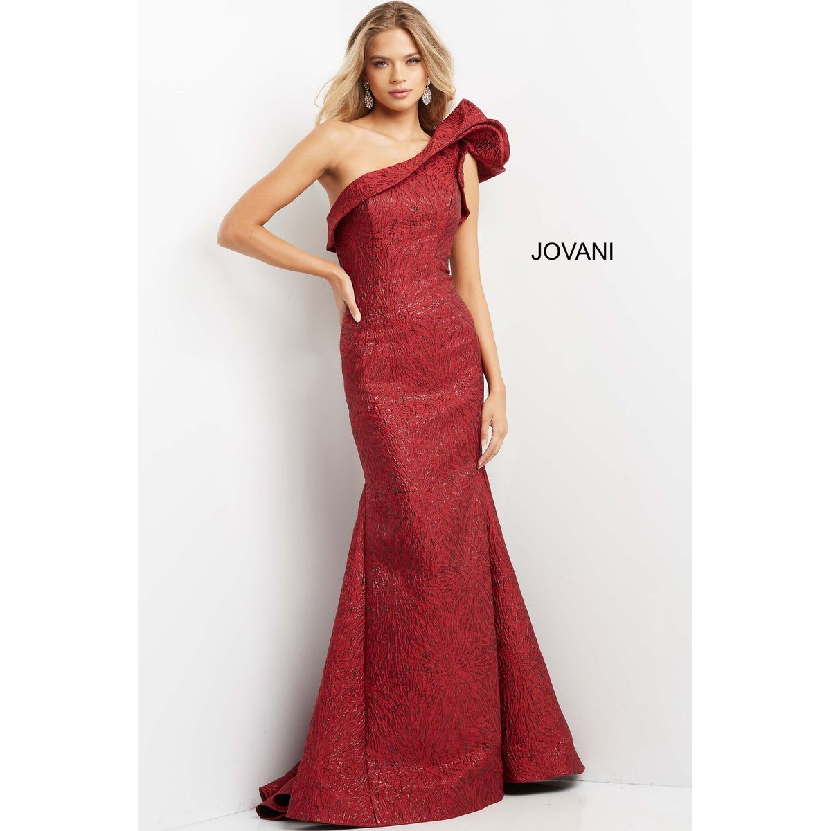 Jovani Evening Dress Jovani 05176 One Shoulder Mermaid Evening Gown