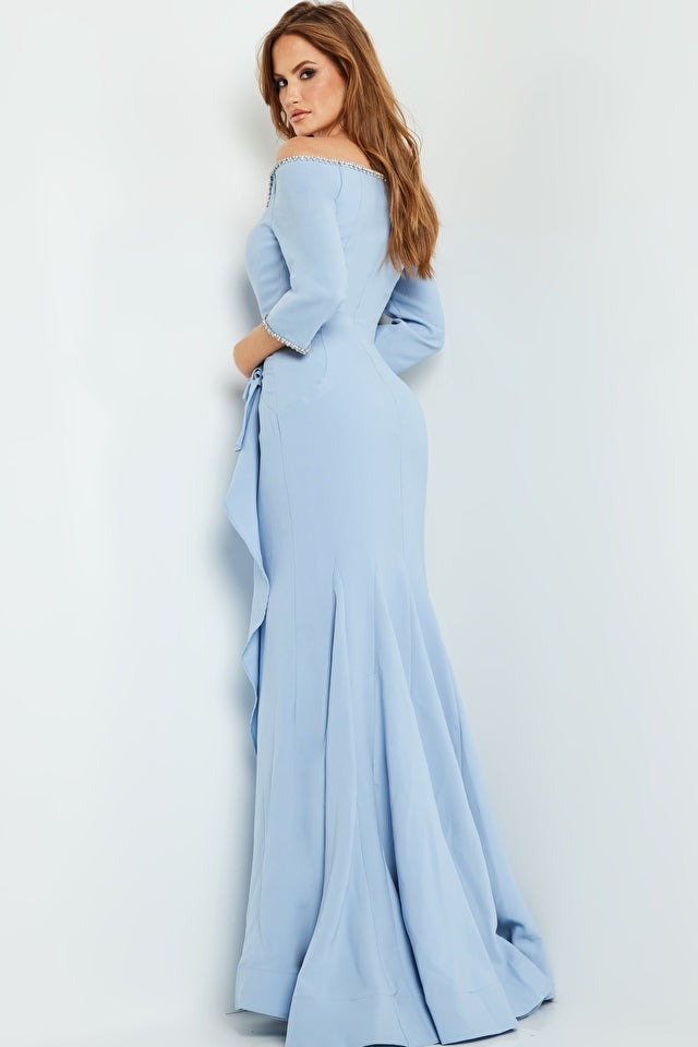 Jovani Evening Dress Jovani 23190 Fitted Three Quarter Sleeve Evening Gown