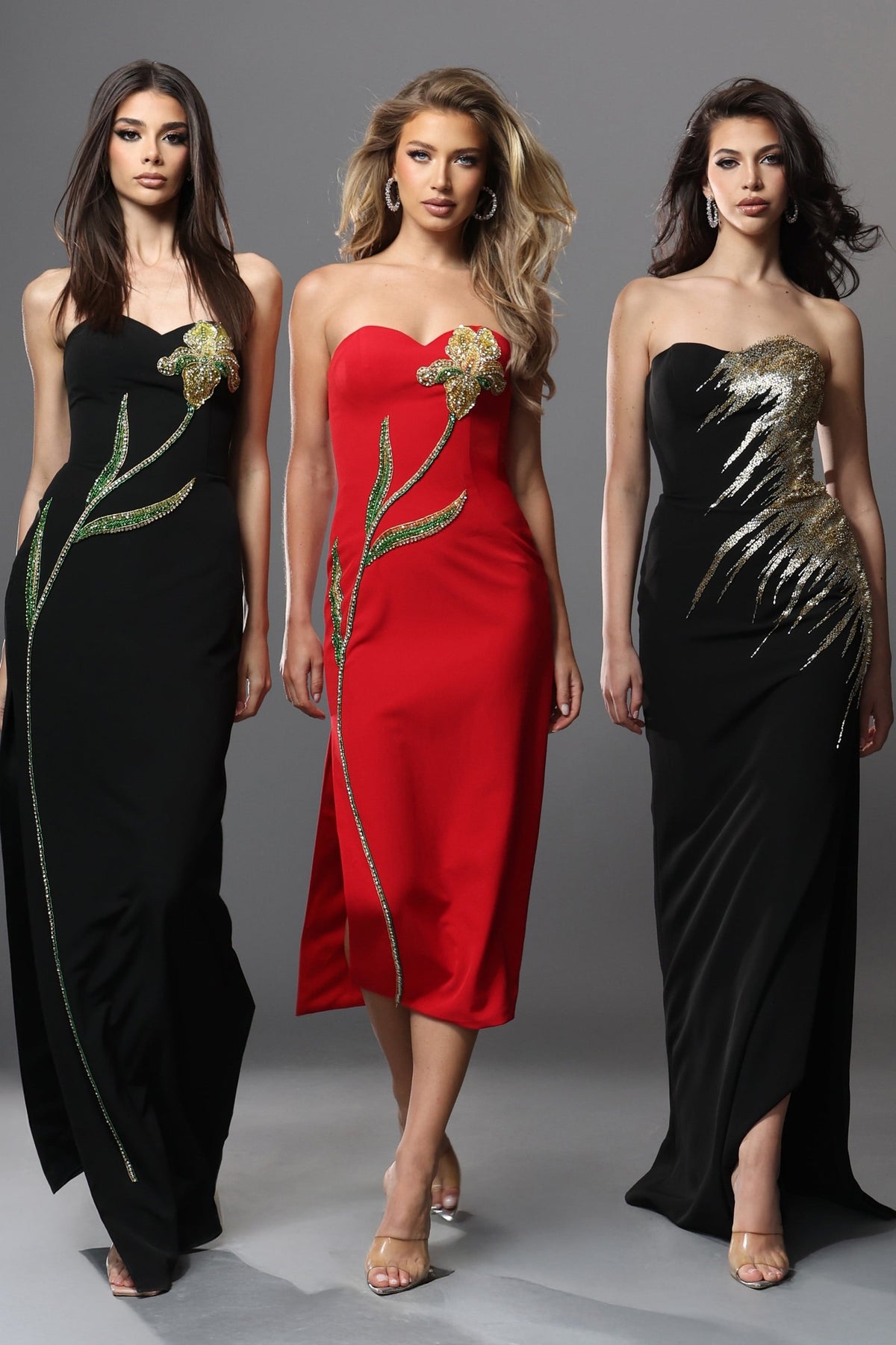 Jovani Evening Dress Jovani 51900 Strapless Gold Sequin Embroidery Mermaid Long Dress