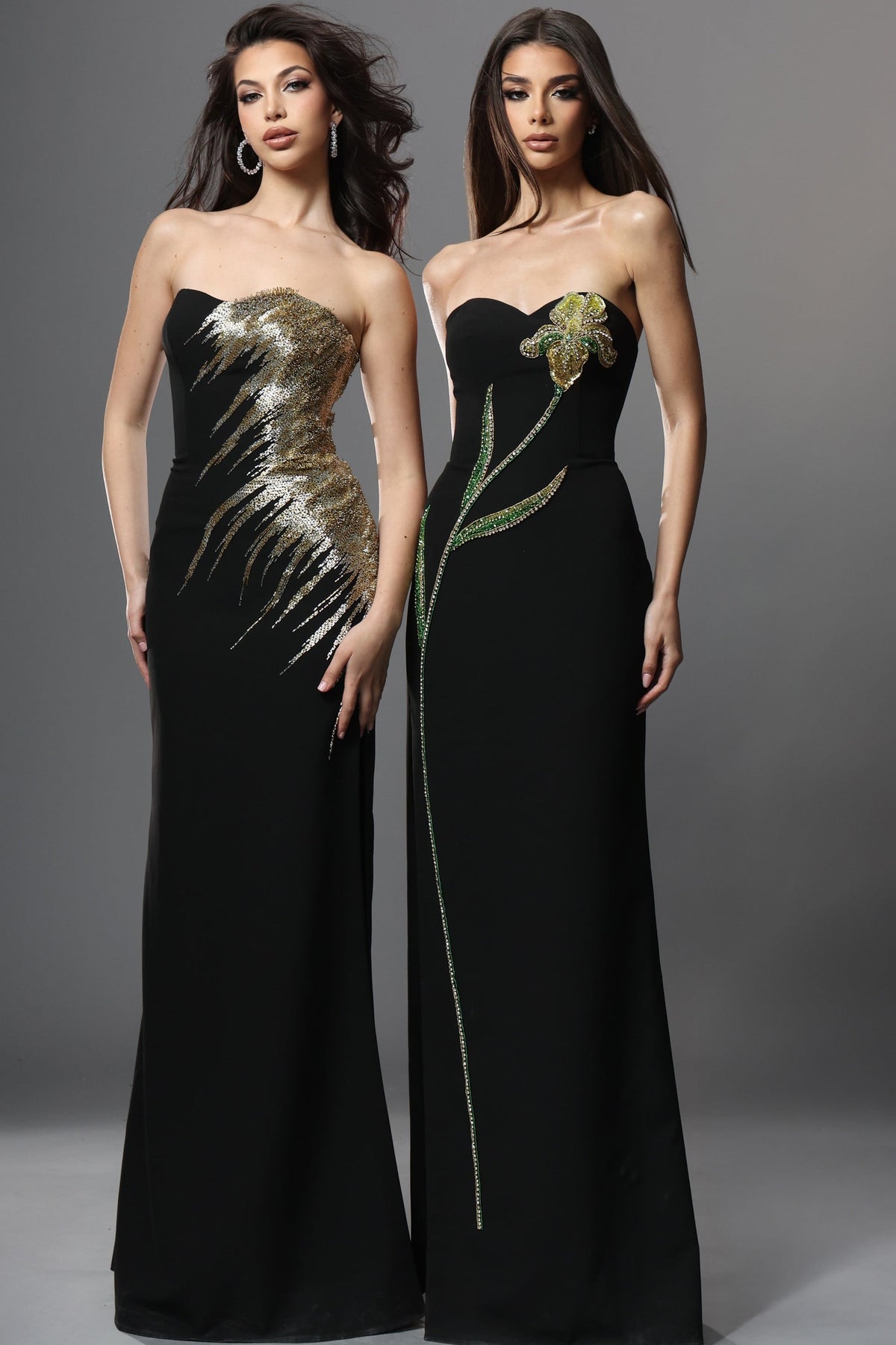 Jovani Evening Dress Jovani 51900 Strapless Gold Sequin Embroidery Mermaid Long Dress