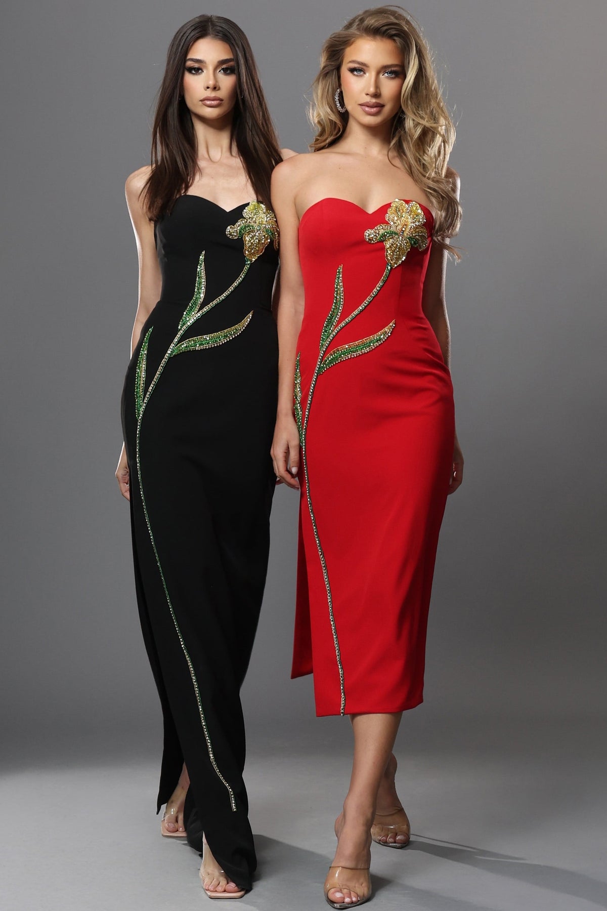 Jovani Evening Dress Jovani 51902 Embellished Flower Design Sheath Dress